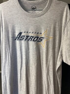 47 Houston Astros Gray Tee with Navy and Gold Logo
